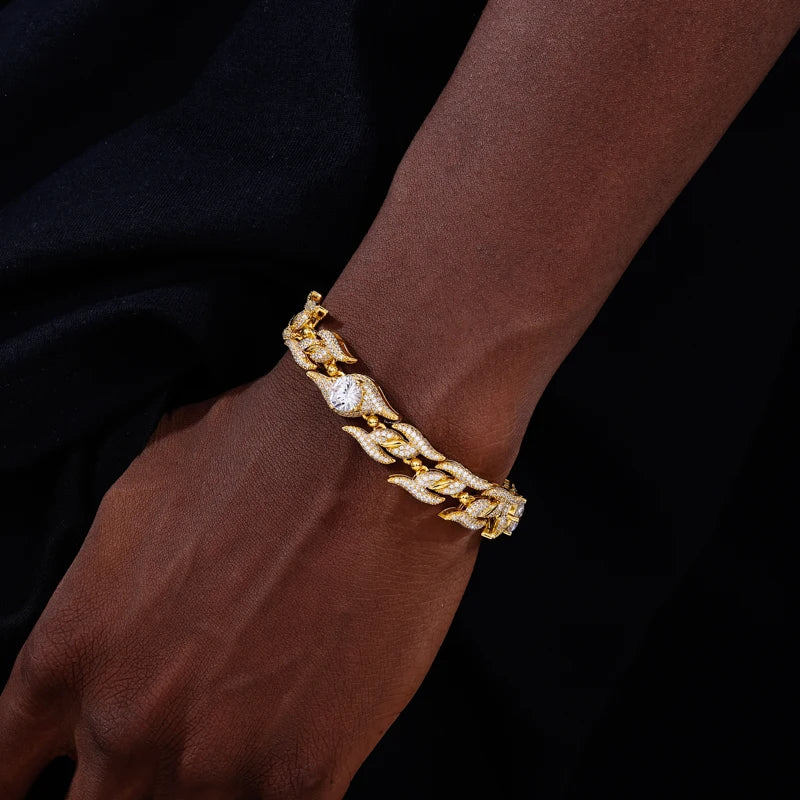 Iced Out Thorn Link Bracelet for Men, image 8