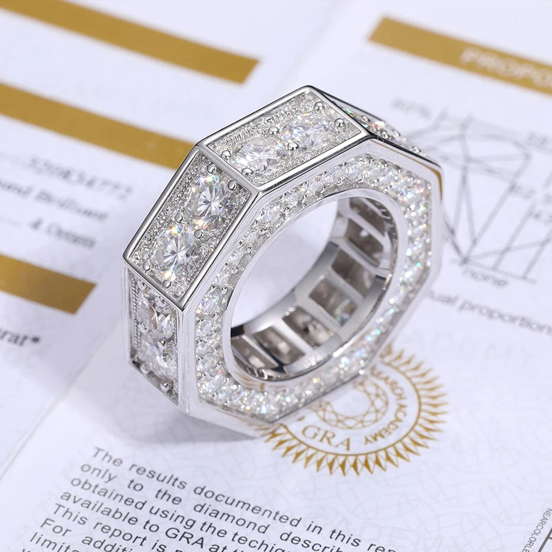 Iced Out Faceted Band Ring for Men, image 4