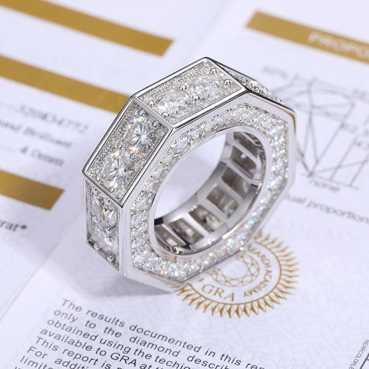 Iced Out Faceted Band Ring for Men, image 4