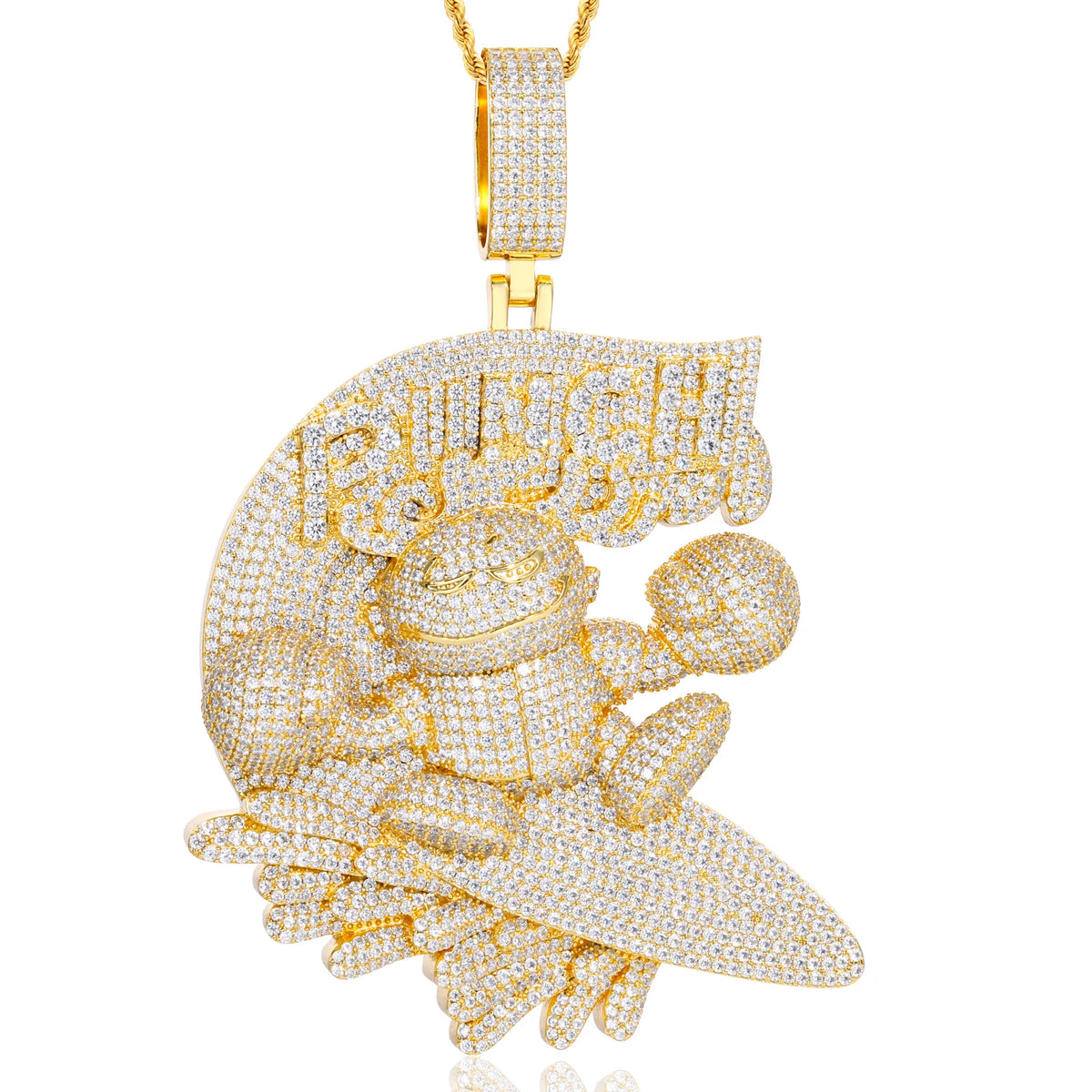 Iced Out Cartoon Boxer Pendant Necklace for Men, image 8