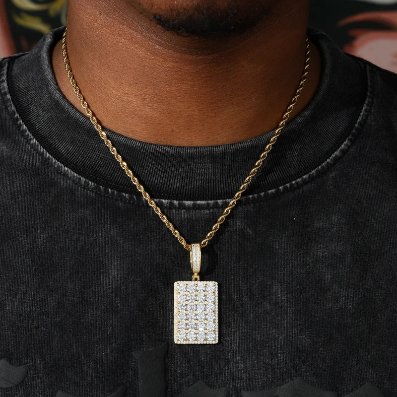Iced Out Dog Tag Pendant for Men, image 9