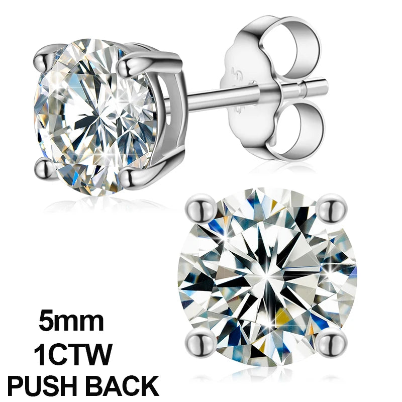 Moissanite Stud Earrings for Men, image 10
