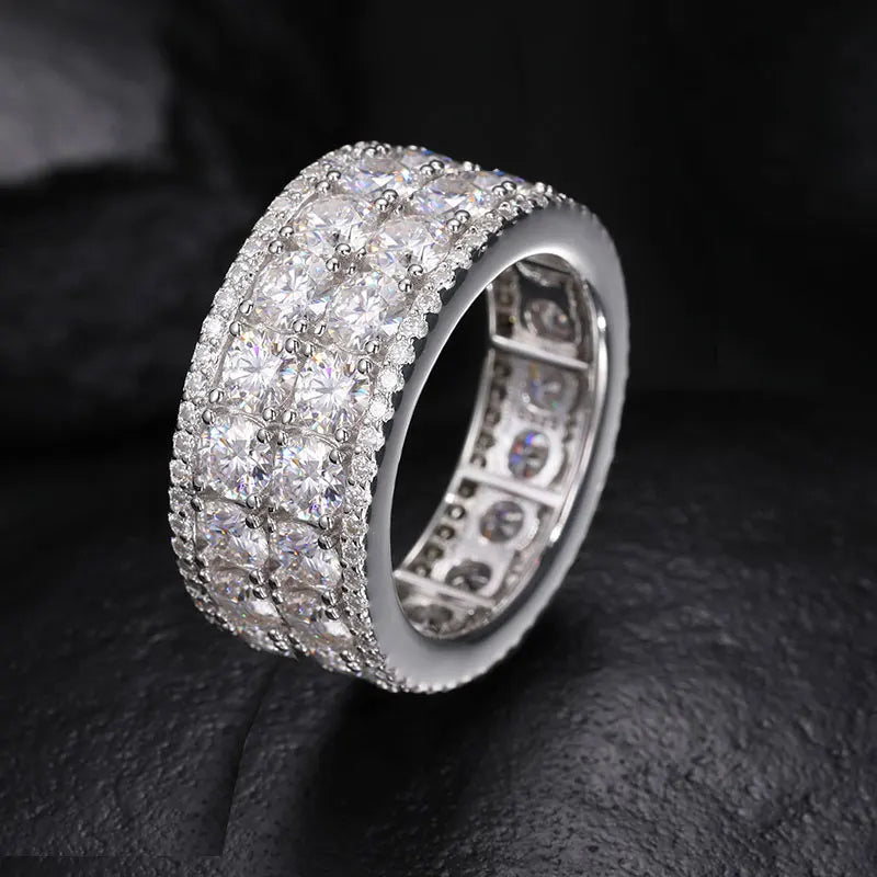 Iced Out Moissanite Band Ring for Men, image 6