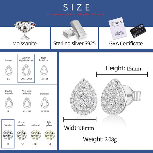 Pave Teardrop Stud Earrings, image 3