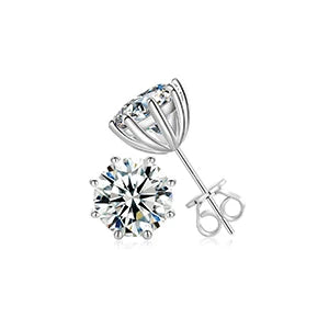 Round or Square Cut Moissanite Stud Earrings, image 12