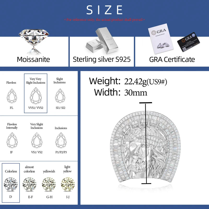 Iced Out Jesus Head Ring for Men, image 4