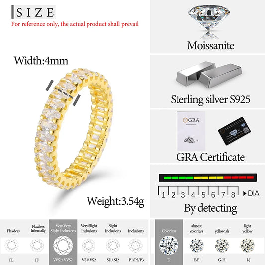 Iced Out Moissanite Rings for Men, image 4