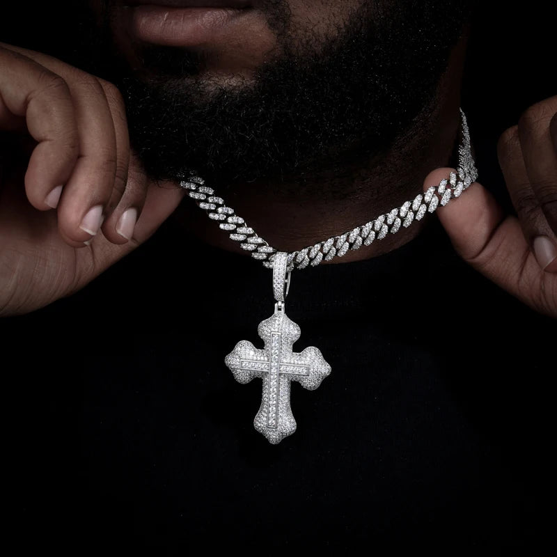 Iced Out Moissanite Pendant Necklace for Men, image 7
