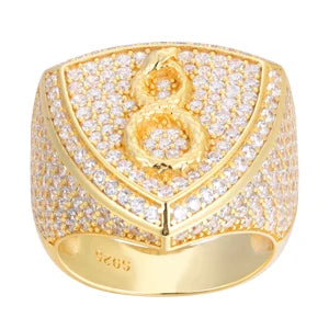 Iced Out Infinity Signet Ring for Men, image 2