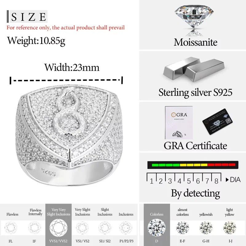 Iced Out Infinity Signet Ring for Men, image 8