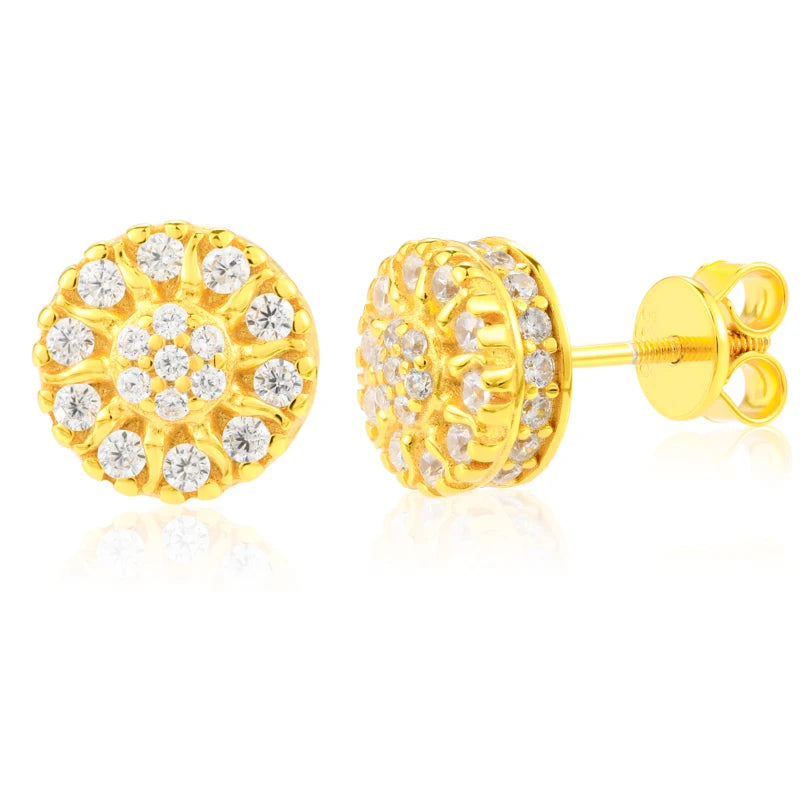 Moissanite Flower Cluster Stud Earrings, image 9