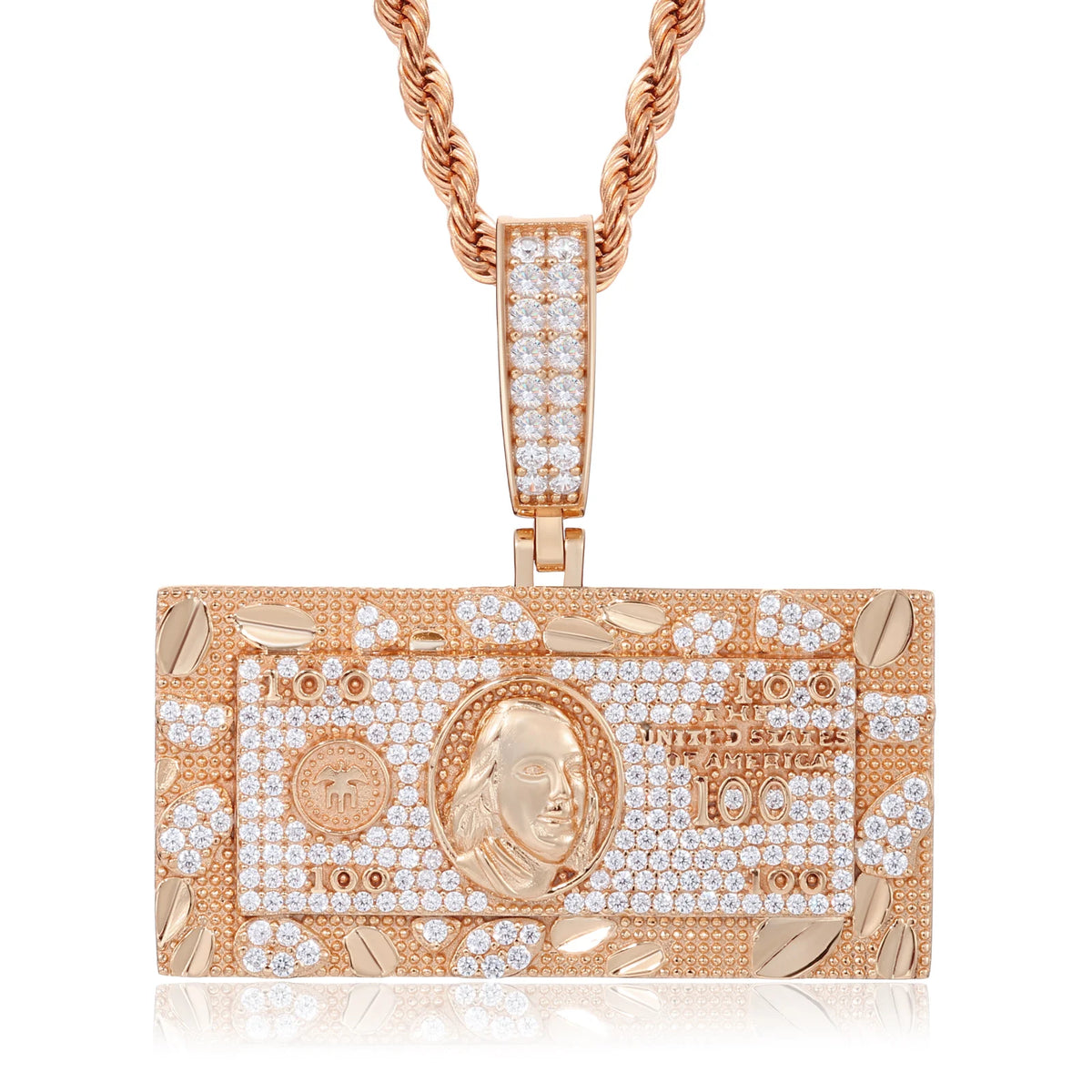 Iced Out Dollar Bill Pendant for Men, image 9