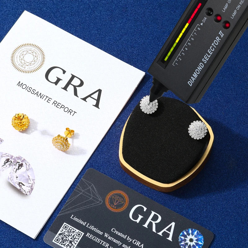 Moissanite Sunflower Cluster Stud Earrings, image 4