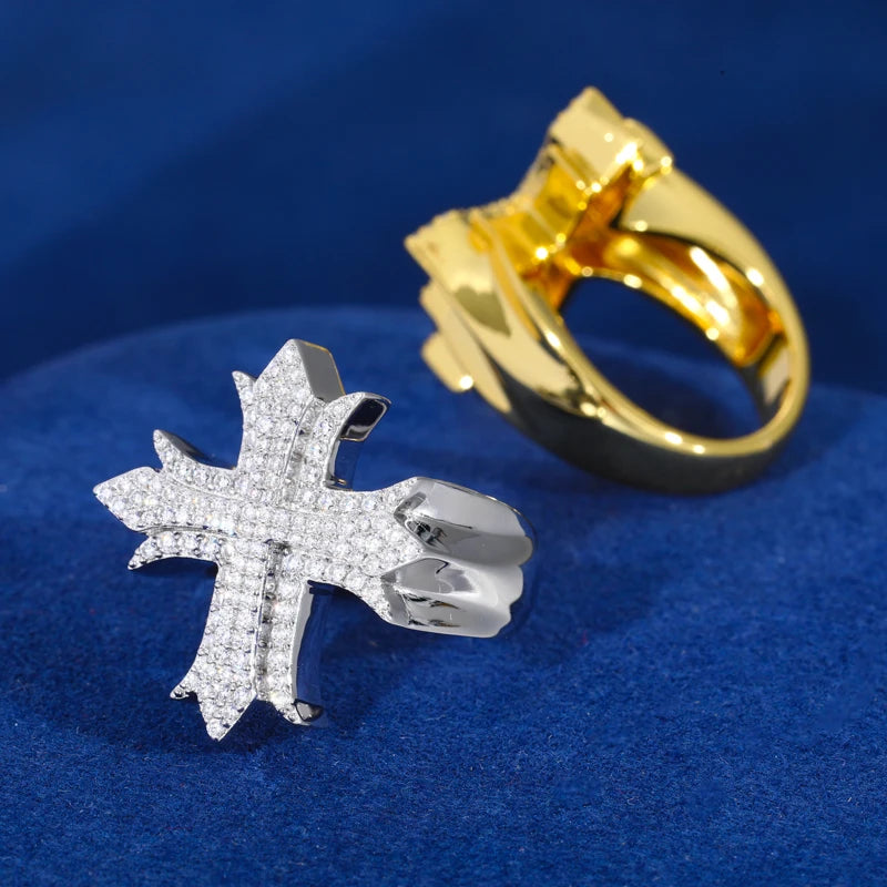 Iced Out Cross Ring for Men, image 5