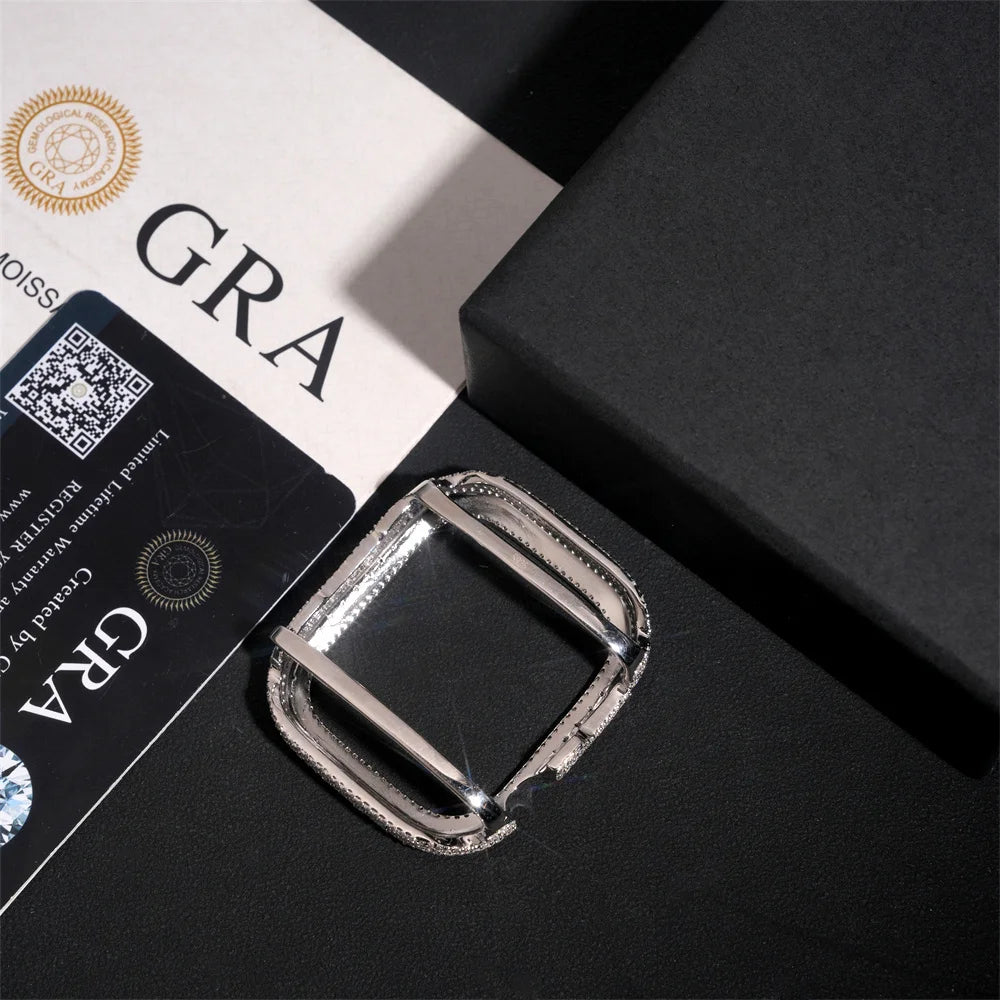 Iced Out Moissanite Watch Case for Apple Watch 45mm, image 6