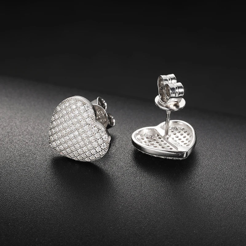 Pave Heart Stud Earrings, image 5
