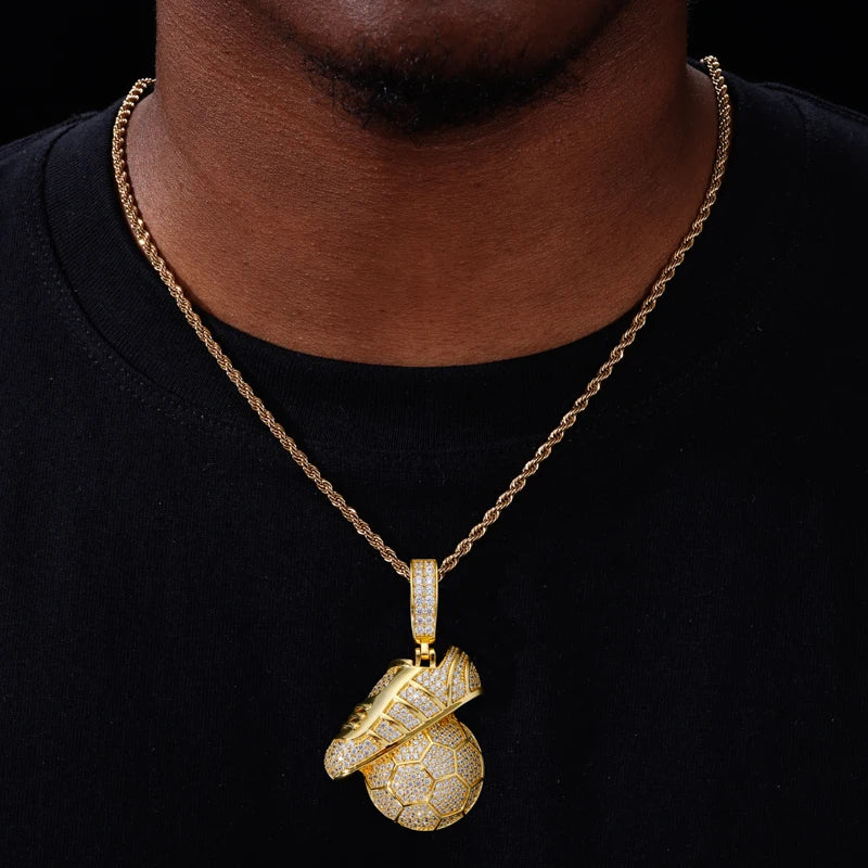 Iced Out Sneaker Pendant Necklace for Men, image 5