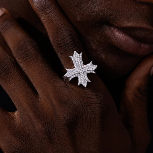 Iced Out Cross Ring for Men, image 6