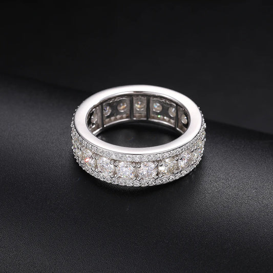 Iced Out Moissanite Wide Band Pave Ring for Men, image 5