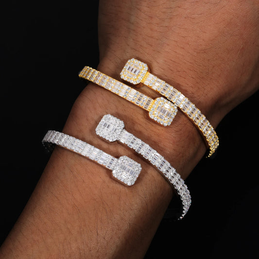 Iced Out Open Cuff Bracelet for Men, image 6