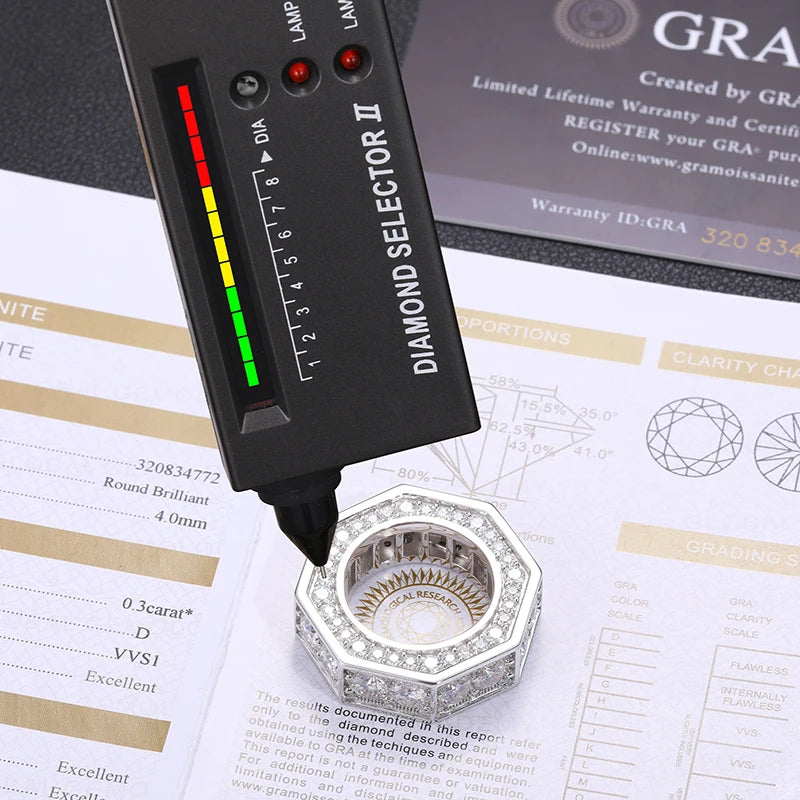 Iced Out Faceted Band Ring for Men, image 6