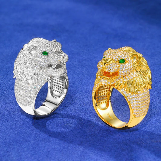 Iced Out Lion Head Ring for Men, image 5