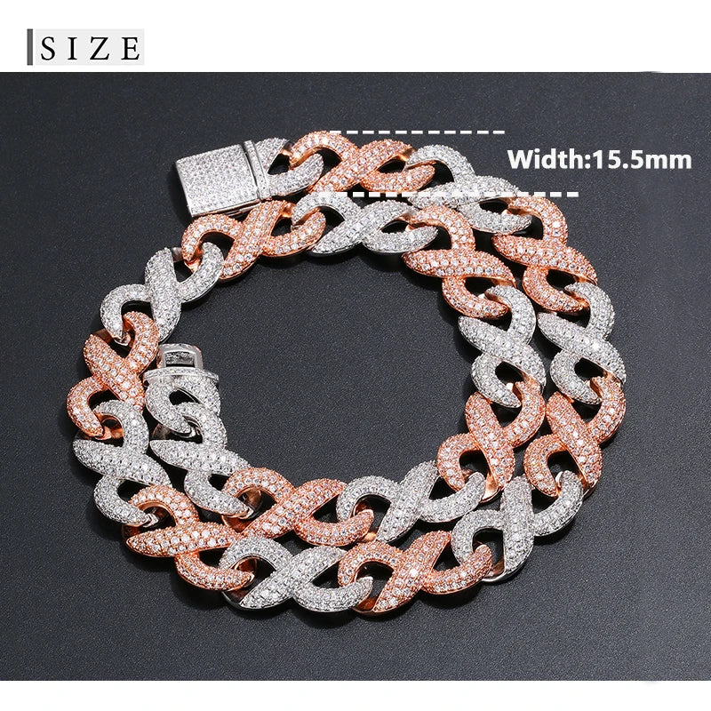 Iced Out Infinity Link Necklace or Bracelet for Men, image 6
