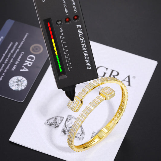Iced Out Open Cuff Bracelet for Men, image 3