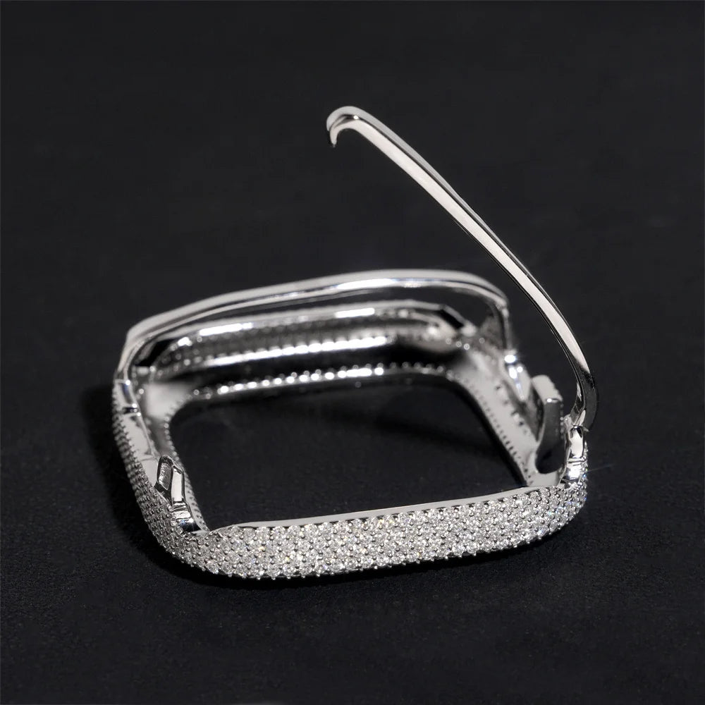 Iced Out Moissanite Watch Case for Apple Watch 45mm, image 2