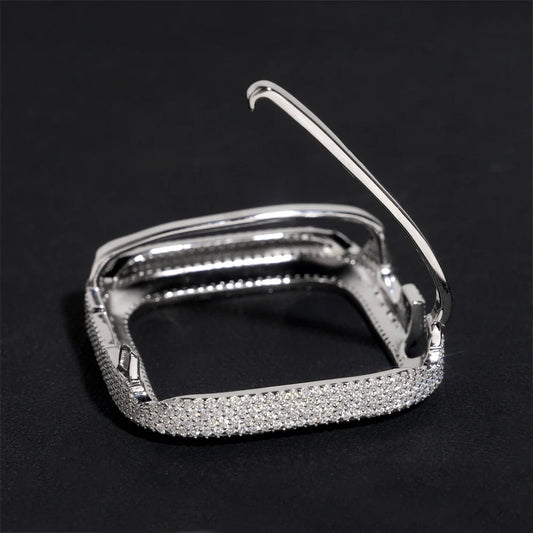 Iced Out Moissanite Watch Case for Apple Watch 45mm, image 2