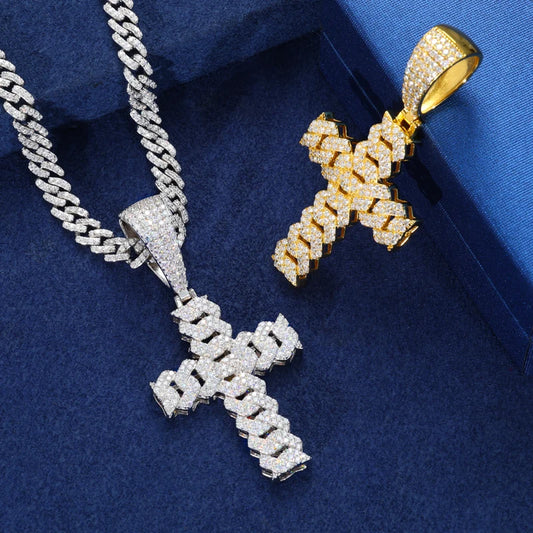 Iced Out Cross Pendant for Men, image 3