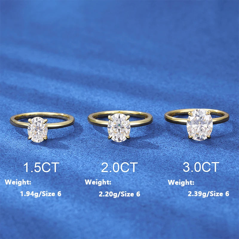 Oval Cut Moissanite Solitaire Ring, image 4