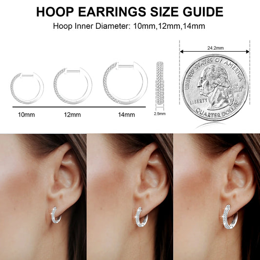 Moissanite Pave Huggie Hoop Earrings, image 6