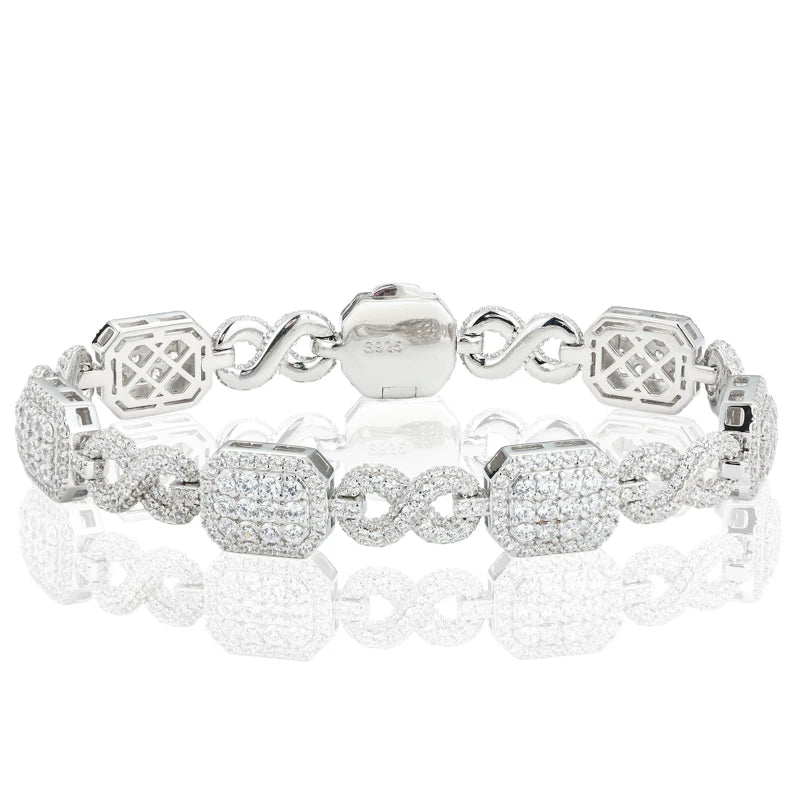 Iced Out Sugar Cube Link Bracelet