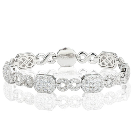 Iced Out Sugar Cube Link Bracelet