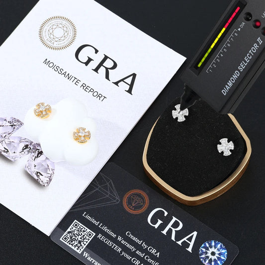 Moissanite Cross Stud Earrings for Men, image 3