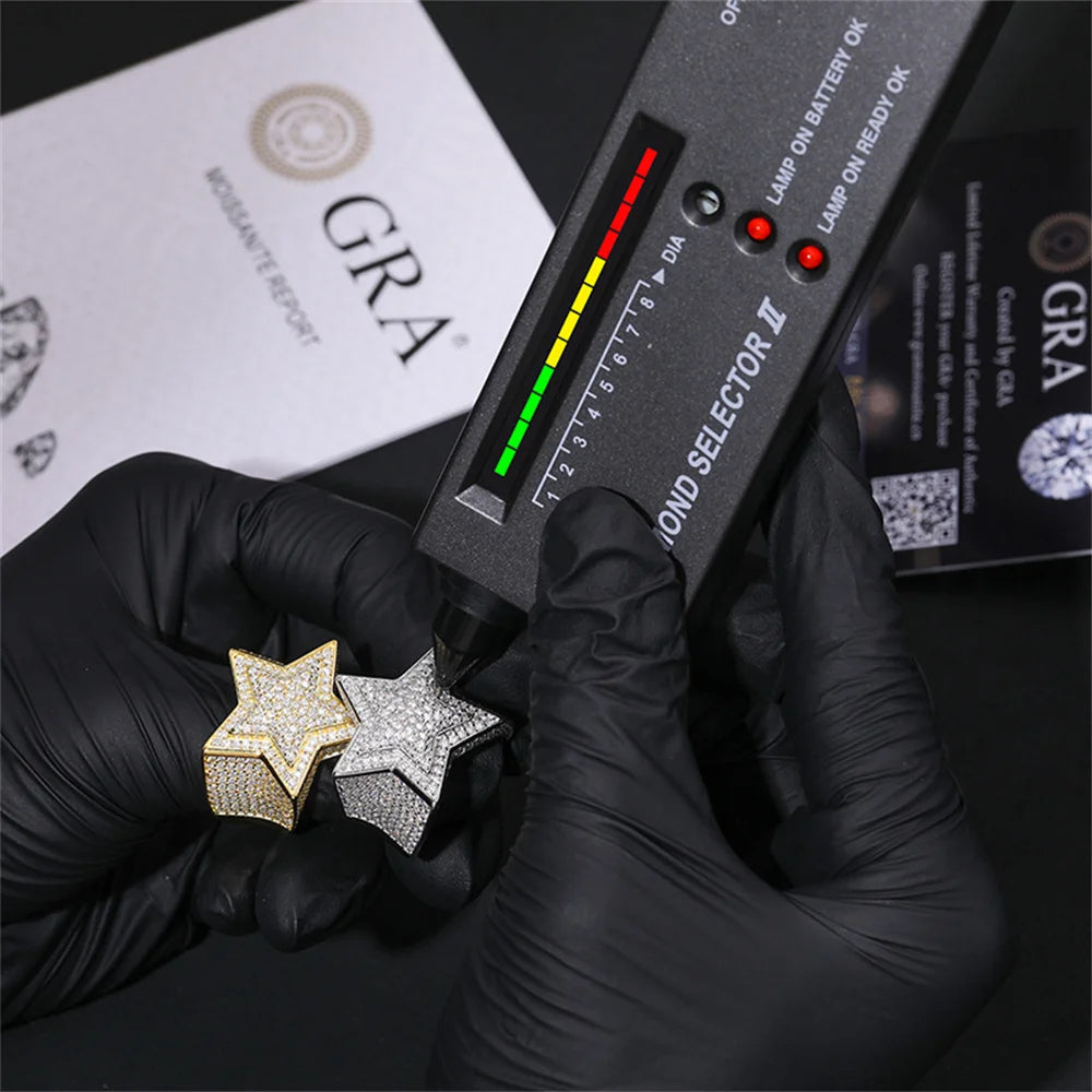 Iced Out Star Ring for Men, image 4