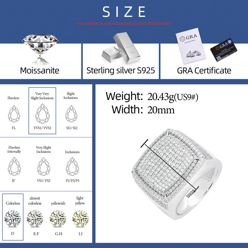 Iced Out Square Signet Ring for Men, image 4