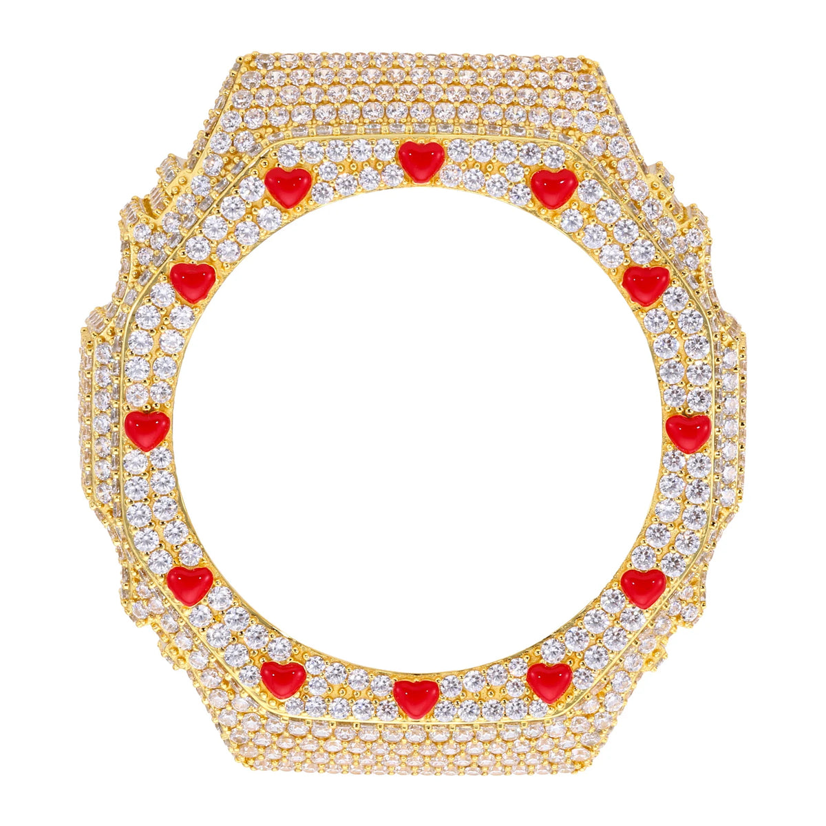 Iced Out Red Heart Watch Bezel, image 8