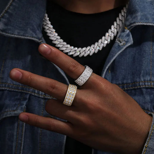 Iced Out Moissanite Band Ring for Men, image 3