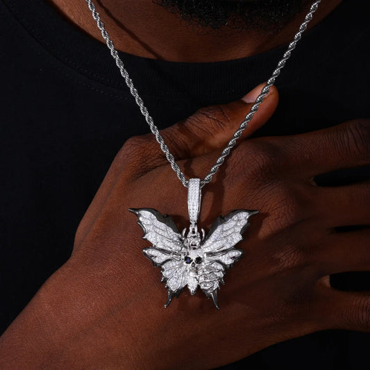 Iced Out Butterfly Pendant Necklace for Men, image 6