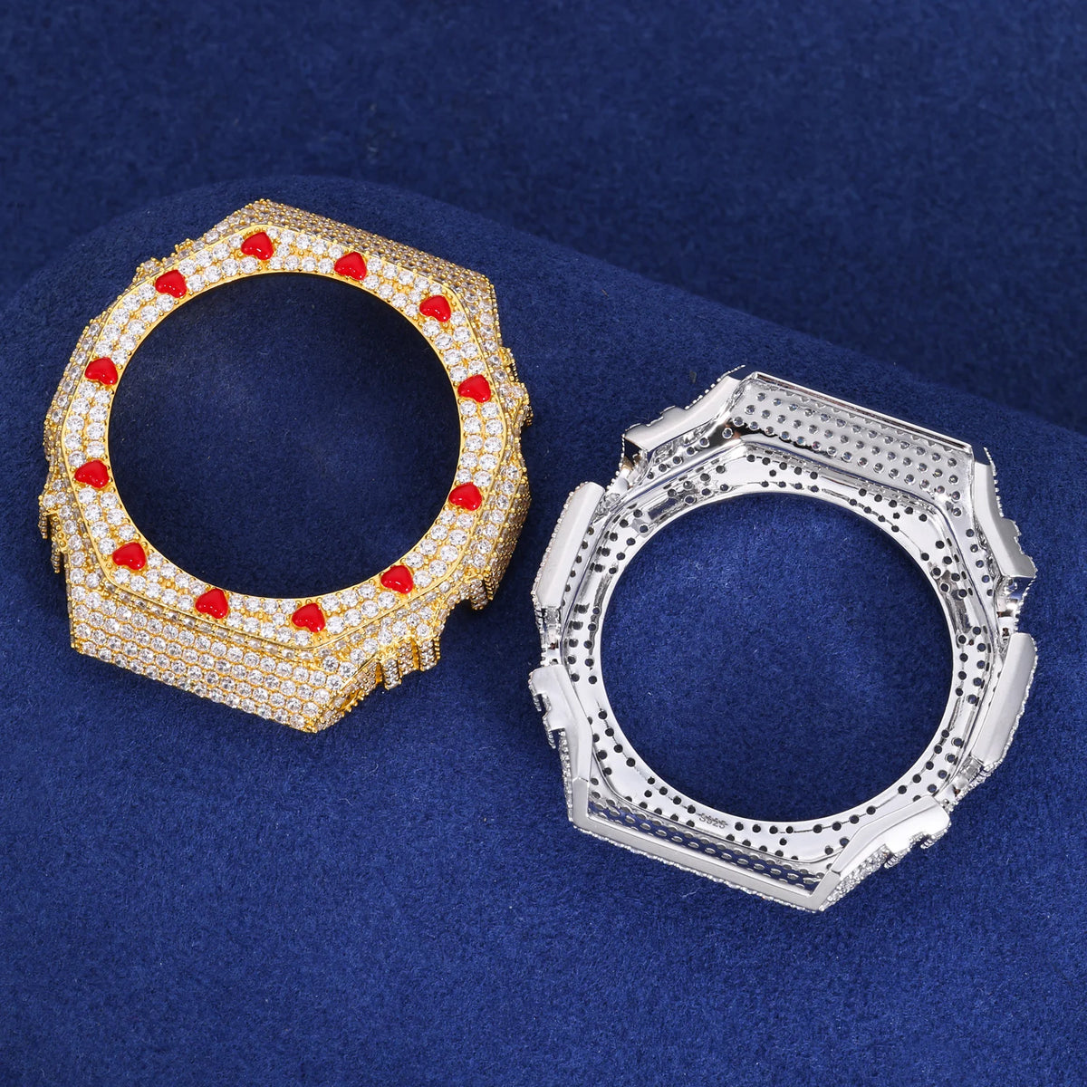 Iced Out Red Heart Watch Bezel, image 5