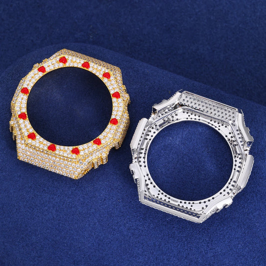 Iced Out Red Heart Watch Bezel, image 5