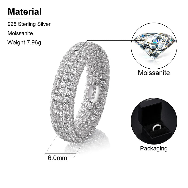 Wide Pave Band Ring for Men and Women, image 3
