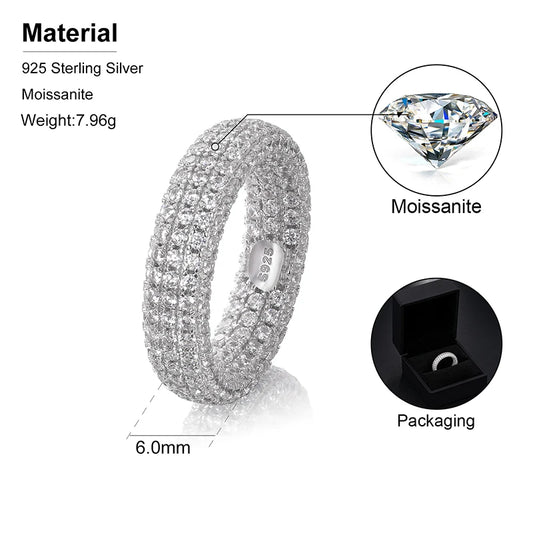 Wide Pave Band Ring for Men and Women, image 3