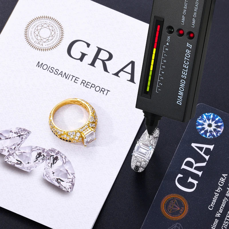 Emerald Cut Moissanite or Cubic Zirconia Signet Ring for Men, image 4