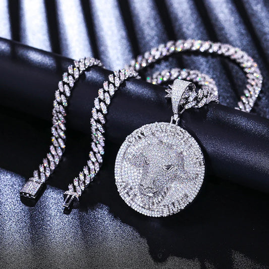 Iced Out Moissanite Goat Head Pendant Necklace for Men, image 5