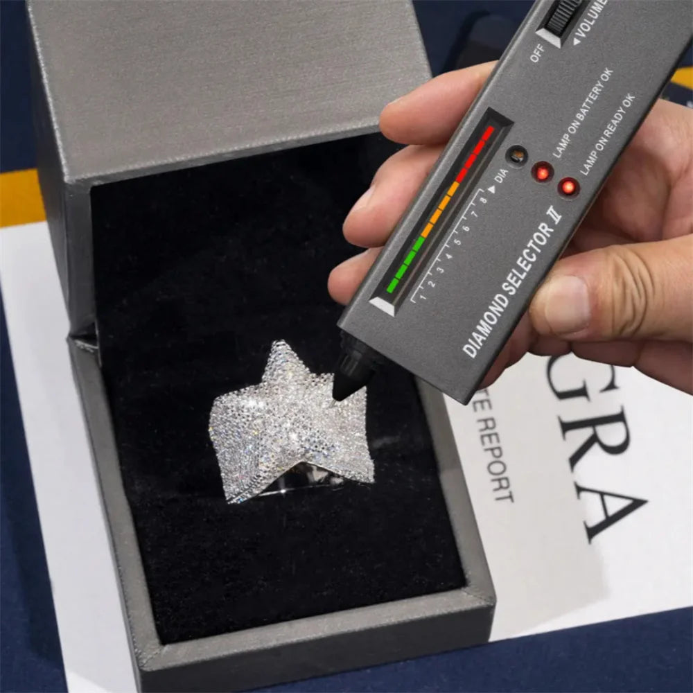 Iced Out Star Ring for Men, image 4