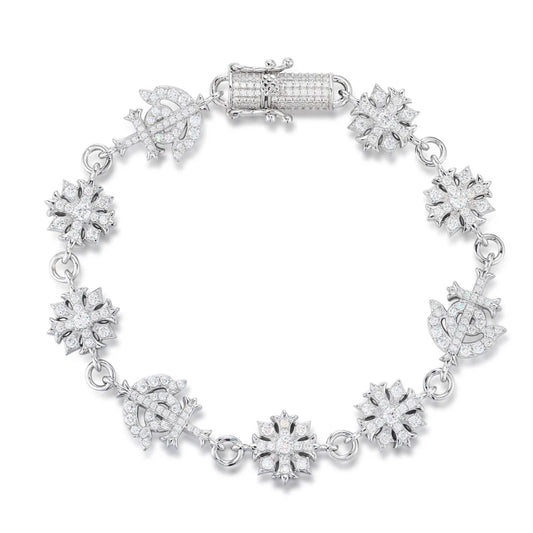 Iced Out Starburst Link Bracelet for Men