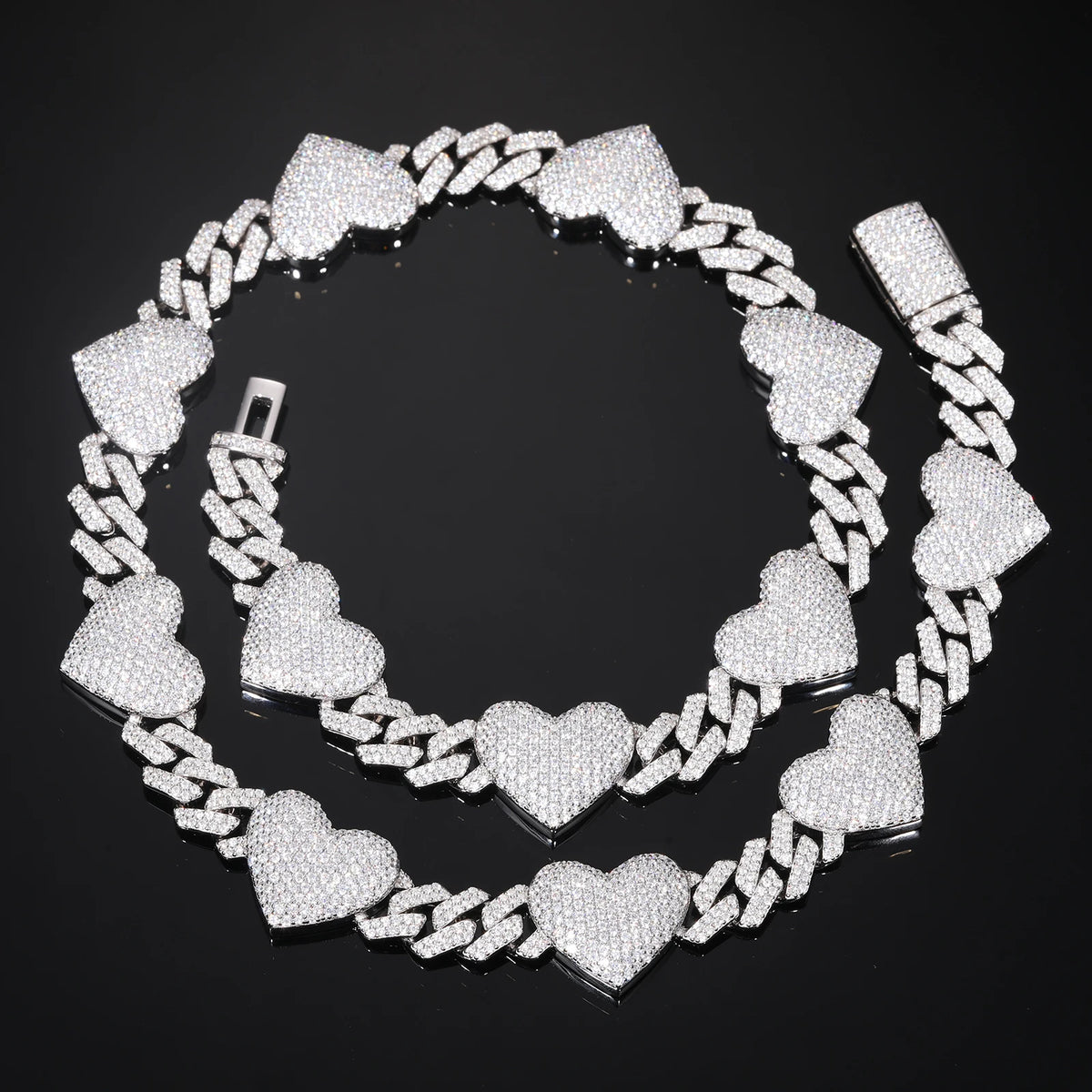 Iced Out Heart Link Chain for Men, image 3